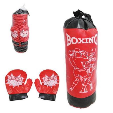 Imagem de Kit  Completo De Boxe Muay Thai Infantil Saco Pancadas E Luvas.