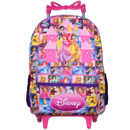 Imagem de Kit Completo Mochila infantil Escolar de Rodinhas Princesas