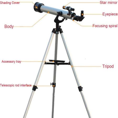 Imagem de Kit completo telescopio 60cm profissional lentes luneta refrator 525x tripe telescopio astronomico