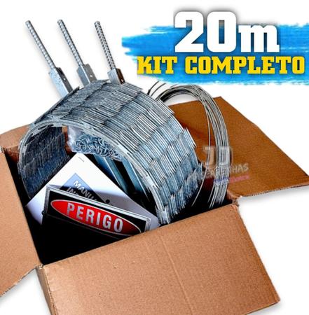 Imagem de Kit Concertina para muro cerca cortante 30cm - completo 20m