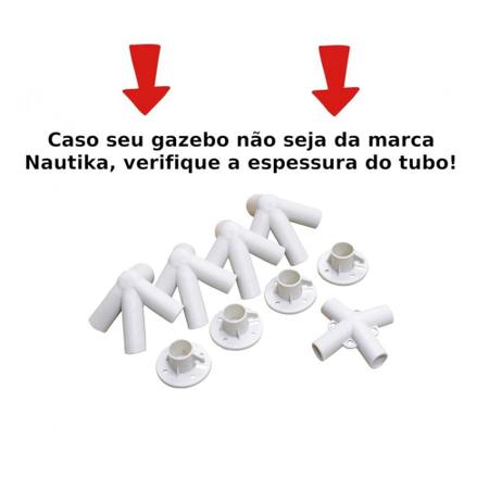 Imagem de Kit Conectores Reposicao 9 Pecas para Tenda Gazebo 3x3 M Base e Topo  Nautika 