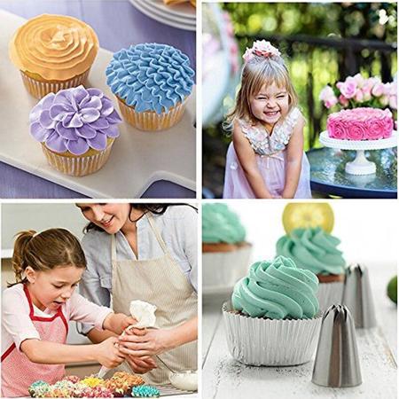 Bicos De Confeitar Jogo Bico Inox Kit 25 Peças Bolos Cupcake