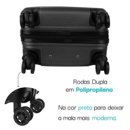 Imagem de Kit Conjunto 2 Malas De Viagem para bordo Fibra C/rodinha 360