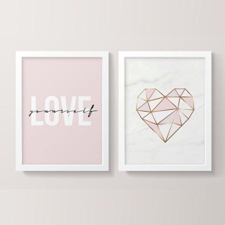 Kit conjunto 2 quadros decoração quarto menina infantil 20x30 - NEYRAD Imagem de Kit conjunto 2 quadros decoração quarto menina infantil 20x30