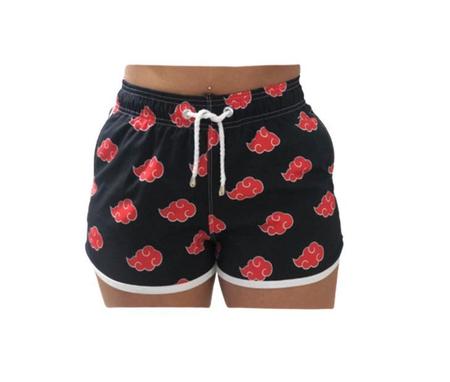 Kit Short Casal Naruto Akatsuki Nuvens Combinando Conjunto