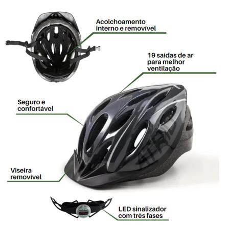 Imagem de Kit Conjunto Ciclismo Camisa e Bermuda + Capacete de Ciclismo C/ Luz LED + Luvas de Ciclismo + Óculos Esportivo +  Par de Manguitos + Bandana