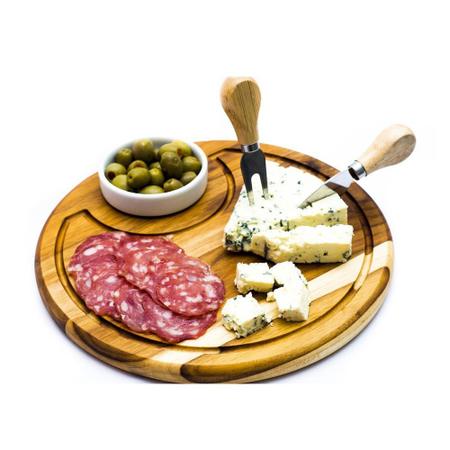 Imagem de Kit conjunto com 3 peças para servir queijo e petiscos