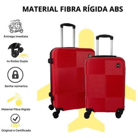 Imagem de Kit Conjunto de 2 Malas de Viagem P e M Fibra Rígida ABS - Rodas 360