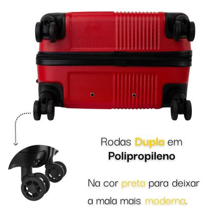 Imagem de Kit Conjunto de 2 Malas de Viagem P e M Fibra Rígida ABS - Rodas 360