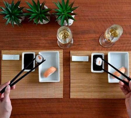 Imagem de Kit Conjunto Jogo 10 Peças Para Sushi Bambu Comida Japonesa Kyoto Lyor