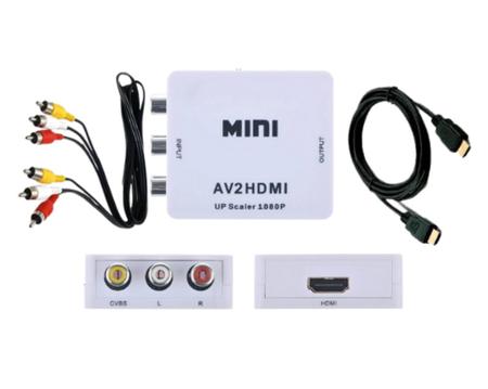 Imagem de Kit conversor Adaptador Áudio E Vídeo Av Rca Para HDMI Monitor com cabo