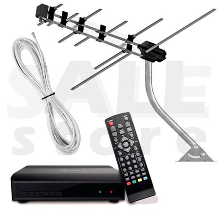 Imagem de Kit Conversor Digital Full Hd + Antena Externa + 8m Cabo