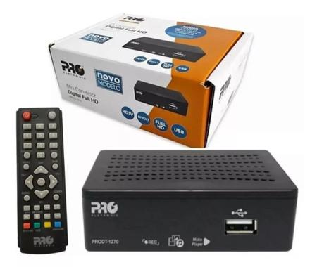 Imagem de Kit conversor TV Digital Pro Eletronic HDTV +Antena 10 elementos 14 Dbi Brasforma +10 metros de cabo