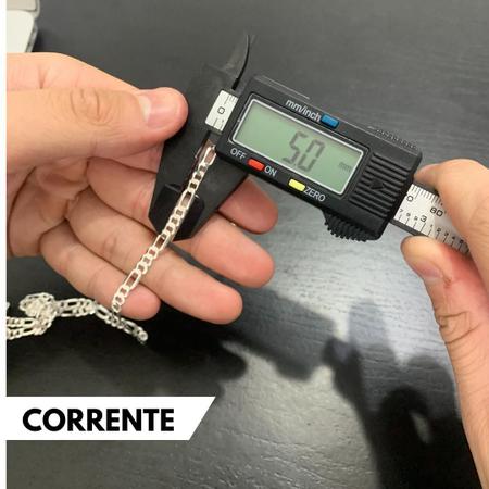 Imagem de Kit Cordão De Prata 70Cm Masculina Com Pulseira Grumet 925