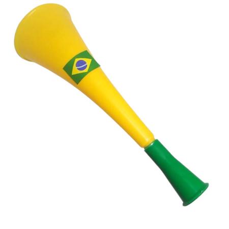 Imagem de Kit Corneta Vuvuzela Chapéu Cartola e Bandeira do Brasil 3pç