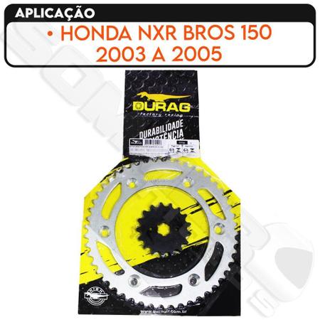 Imagem de Kit Coroa E Pinhão Honda Nxr Bros 150 2003 A 2005 Durag