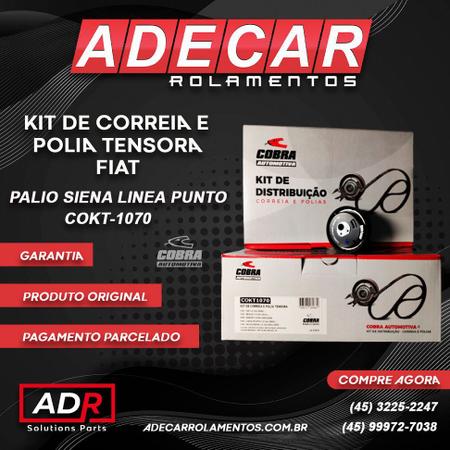 Kit Correia Dentada Fiat Palio Siena Doblo 500 Punto - COBRA Imagem de Kit Correia Dentada Fiat Palio Siena Doblo 500 Punto