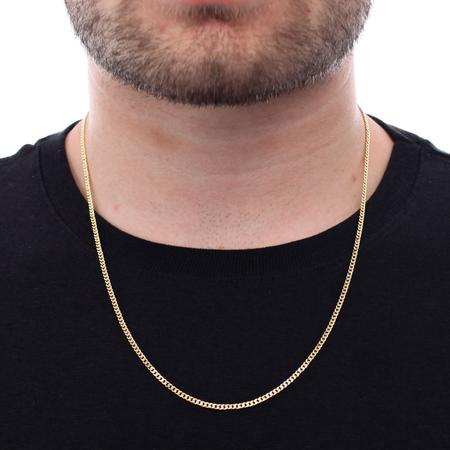 Kit Corrente e Pulseira Masculina Elo Grumet Banhados A Ouro 18k 60cm