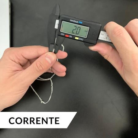 Imagem de Kit Corrente Prata 70cm + Pulseira Escama de Peixe Legítima