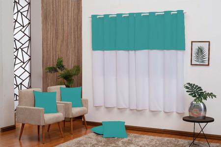 Imagem de Kit cortina realeza oxford 2,00 X 1,80m + 4 capas de almofadas Tiffany