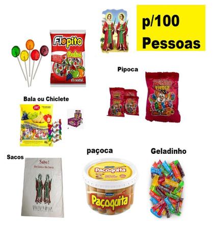 Imagem de Kit Cosme e Damião Doces Festa p/ 100 pessoas + saquinhos