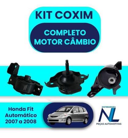 Imagem de Kit Coxim Completo Motor Câmbio Honda Fit 2007 A 2008