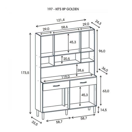 Imagem de Kit Cozinha 8 Portas e 2 Gavetas Golden Kits Paraná