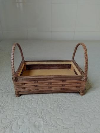 Imagem de kit cozinha caixa organizadora + bandeja cesta de café da manhã marrom
