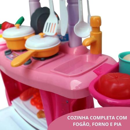Imagem de Kit Cozinha Completa Infantil Importway Rosa Com Acessórios