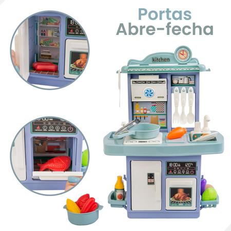 Imagem de Kit Cozinha De Brinquedo Infantil Completa Solta Água E Som