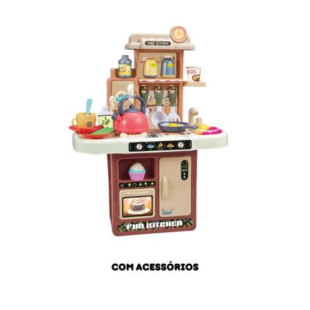 Imagem de Kit Cozinha Fogão Infantil Brinquedo Completa Água Comidinha