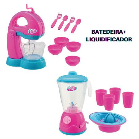 Imagem de Kit Cozinha Infantil - Batedeira e Liquidificador Com Acessórios Le Chef - Usual Brinquedos