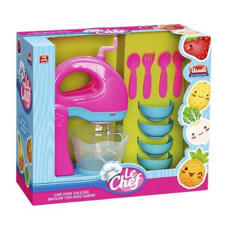 Imagem de Kit Cozinha Infantil - Batedeira e Liquidificador Com Acessórios Le Chef - Usual Brinquedos