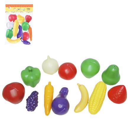 Imagem de Kit cozinha infantil com frutas / legumes 12 pecas na solapa - TOYMASTER