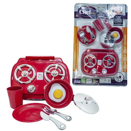 Kit Cozinha Infantil com Frigideira, Ovo e Salsicha - 7 Peças