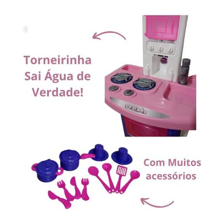 Imagem de Kit Cozinha Infantil Completa Fogãozinho + Geladeira Sorvete - CARDOSO