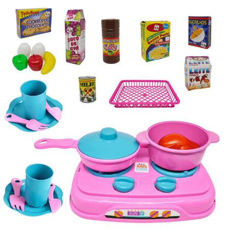 Jogo de Pratos com Talher Brinquedo Cozinha Infantil Acessorios de Comidinha  Menina em Promoção na Americanas