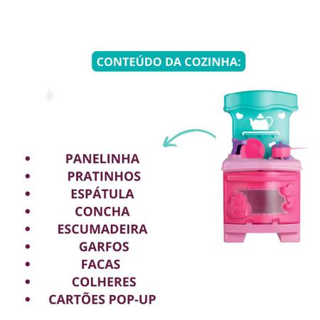Imagem de Kit Cozinha Infantil e Geladeirinha Sonho De Menina Brinquedo - Cardoso