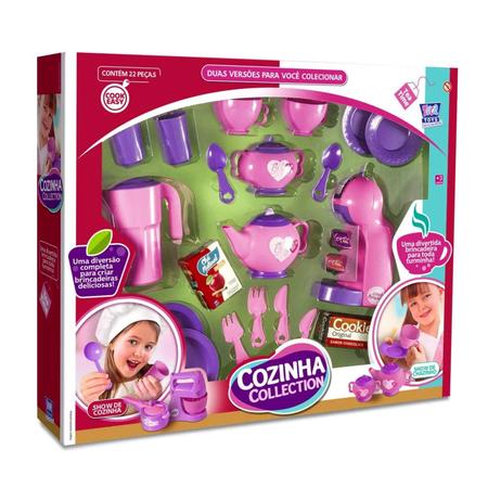 Imagem de Kit Cozinha Infantil Jogo De Chá Rosa Menina 22 Acessórios