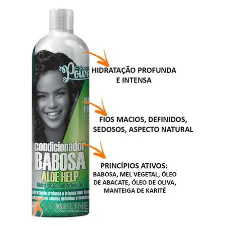 Imagem de Kit Creme Babosa 800g + Máscara + Shampoo + Cond Soul Power