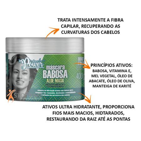 Imagem de Kit Creme Babosa 800g + Máscara + Shampoo + Cond Soul Power