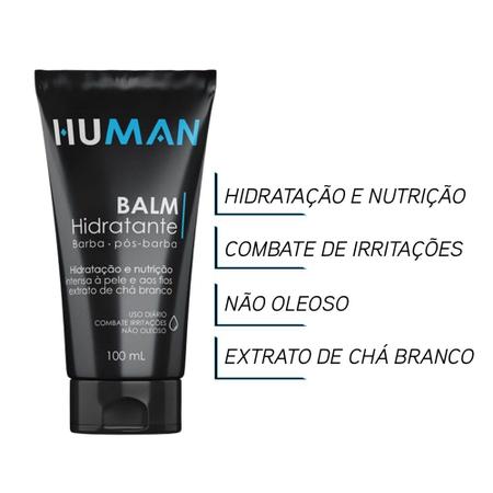 Imagem de Kit Creme Balm Barba Hidratante Facial + Óleo Hidratante Fortalecedor Amacia Human 30ml