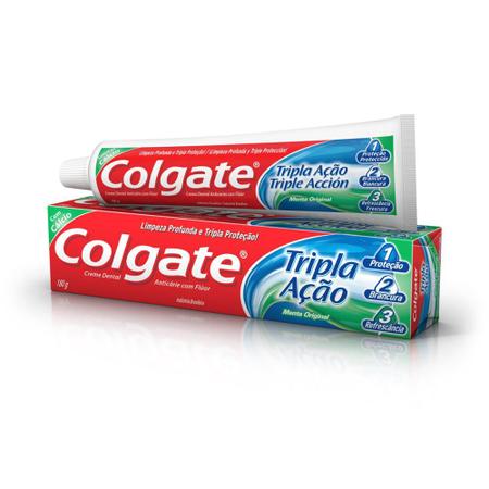 Imagem de Kit Creme Dental Colgate Tripla Ação Menta Original Tamanho Família 180g com 6 unidades