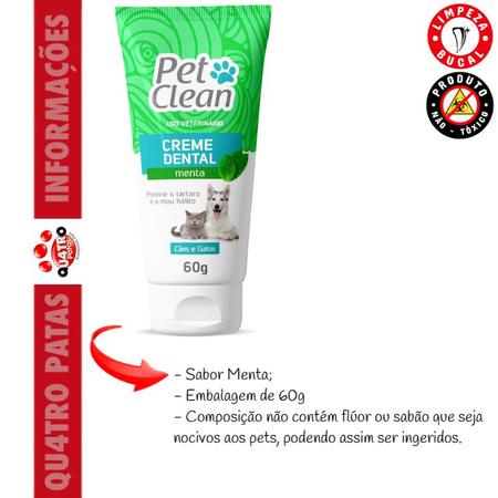 Imagem de Kit Creme Dental + Escova de Dente Spray Bucal para caes e gatos Pet Clean sabor tutti frutti