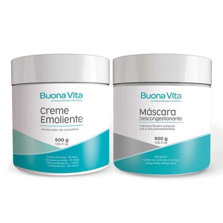 Imagem de Kit Creme Emoliente Trieta 10%, Máscara Calmante Beta-Glucan Buona Vita