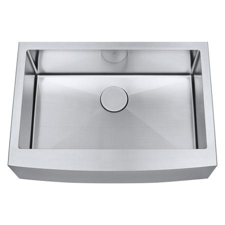 Imagem de Kit Cuba Farmhouse Aço Inox 1mm Escovado SA105P 75,6x52,7x22,9 cm + Válvula com Cesto Aço Inox Escovado 4-1/2