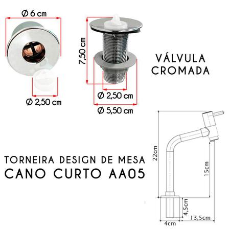 Imagem de Kit Cuba Inspira T.AA05 Sifão Engate Valvula ABS