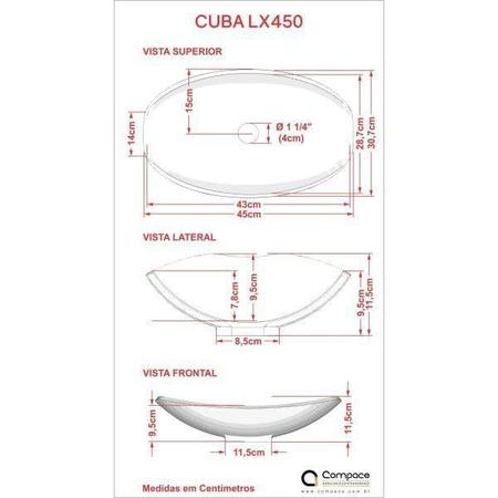 Imagem de Kit Cuba L45 Torneira Link 1062 Metal Válvula Click 1 Polegada G Sifão Pvc Flexível Compace