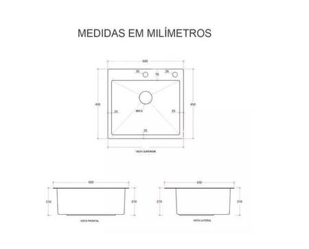 Imagem de Kit Cuba Pia Aço Inox Quadrada Cozinha E Torneira Flexivel