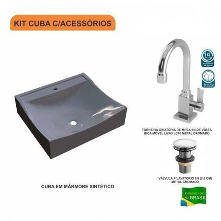Imagem de Kit Cuba Q440 com Torneira Luxo 1195 e Válvula Click 1"G Pol. Compace